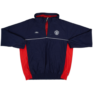 2000-01 Manchester United Umbro 1/4 Zip Hooded Track Jacket - 5/10 - (L)
