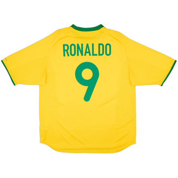 2000-02 Brazil Home Shirt Ronaldo #9 - 6/10 - (L)