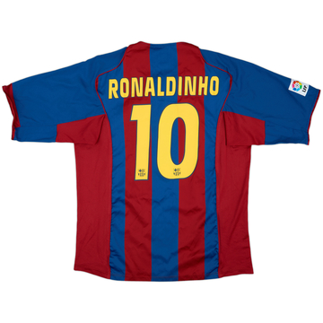 2004-05 Barcelona Home Shirt Ronaldinho #10 - 8/10 - (XL)