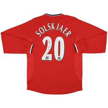 2000-02 Manchester United Home L/S Shirt Solskjaer #20 - 6/10 - (M)