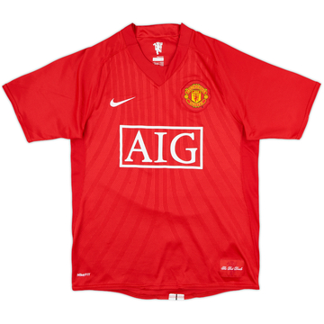 2007-09 Manchester United Home Shirt #6 (Brown) - 9/10 - (S)