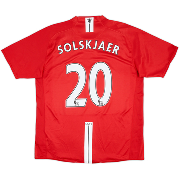 2007-09 Manchester United Home Shirt Solskjaer #20 - 8/10 - (L)