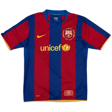 2007-08 Barcelona Home Shirt - 8/10 - (XL.Boys)