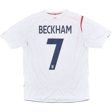 2005-07 England Home Shirt Beckham #7 - 6/10 - (L)