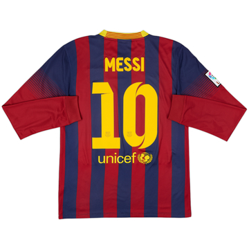 2013-14 Barcelona Home L/S Shirt Messi #10 - 6/10 - (S)