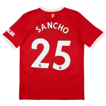 2021-22 Manchester United Home Shirt Sancho #25 - 7/10 - (XL.Boys)