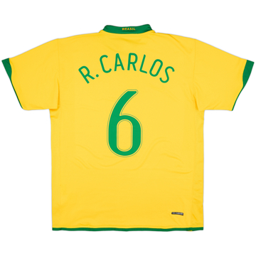 2006-08 Brazil Home Shirt R.Carlos #6 - 9/10 - (L)