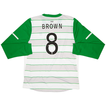 2011-12 Celtic Player Issue Away L/S Shirt Brown #8 (XL)