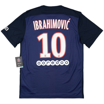2015-16 Paris Saint-Germain Home Shirt Ibrahimovic #10 (M)