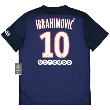 2015-16 Paris Saint-Germain Home Shirt Ibrahimovic #10 (L)