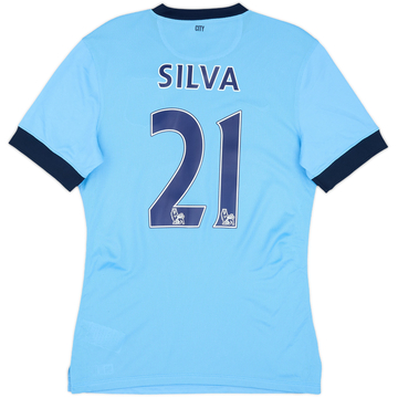 2014-15 Manchester City Authentic Home Shirt Silva #21 - 9/10 - (M)