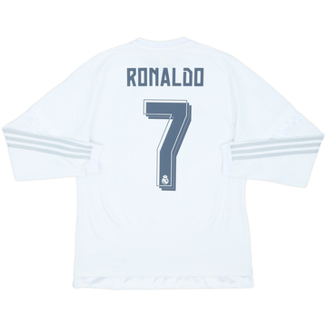 2015-16 Real Madrid Home L/S Shirt Ronaldo #7 - 8/10 - (M)