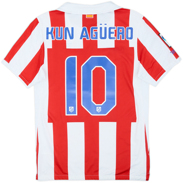 2010-11 Atletico Madrid Home Shirt Kun Aguero #10 - 7/10 - (S)