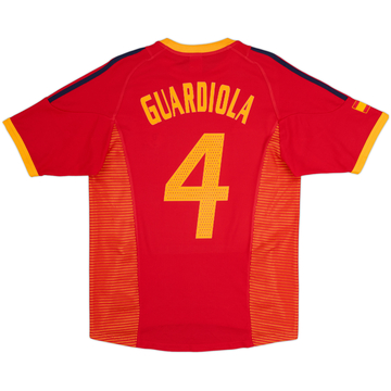 2002-04 Spain Home Shirt Guardiola #4 - 8/10 - (S)
