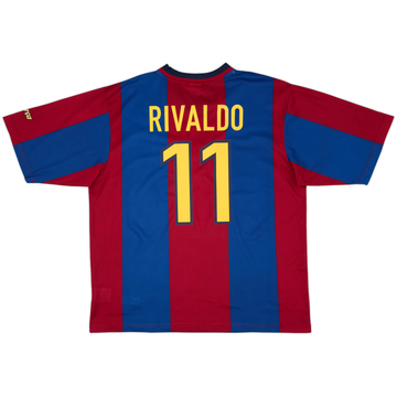 1998-00 Barcelona Basic Home Shirt Rivaldo #11 - 10/10 - (XL)