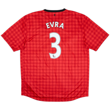 2012-13 Manchester United Home Shirt Evra #3 - 9/10 - (XL)