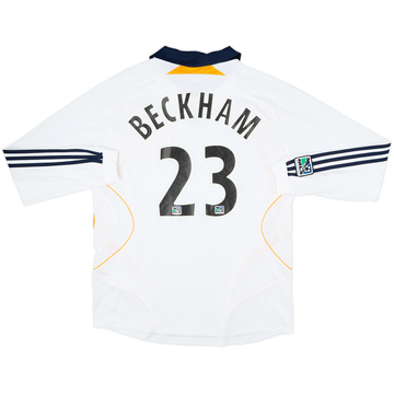 2007-08 LA Galaxy Home L/S Shirt Beckham #23 - 6/10 - (L)