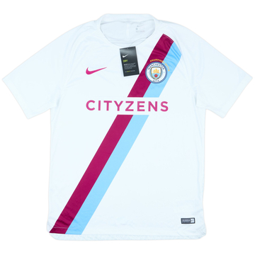 2017-18 Manchester City Player Issue 'Champions' Pre-Match Shirt (L)