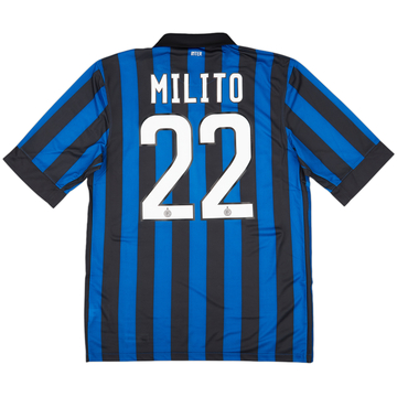 2011-12 Inter Milan Home Shirt Milito #22 (M)