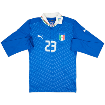 2012-13 Italy Player Issue Home L/S Shirt #23 (M)