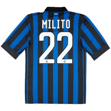 2011-12 Inter Milan Home Shirt Milito #22 (S)