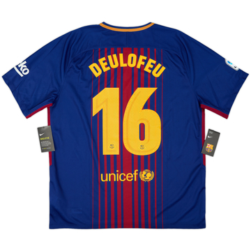 2017-18 Barcelona Home Shirt Deulofeu #16 (XL)