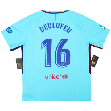 2017-18 Barcelona Away Shirt Deulofeu #16 (XL)