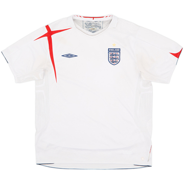 2005-07 England Home Shirt - 5/10 - (XL)