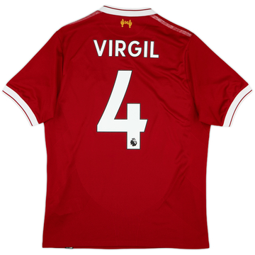 2017-18 Liverpool 125 Years Home Shirt Virgil #4 - 6/10 - (S)
