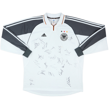 2000-02 Germany Squad Signed Player Issue Home L/S Shirt - 7/10 - (XL)