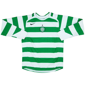 2005-07 Celtic Home L/S Shirt - 4/10 - (M)