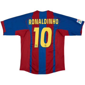 2004-05 Barcelona Home Shirt Ronaldinho #10 - 8/10 - (L)