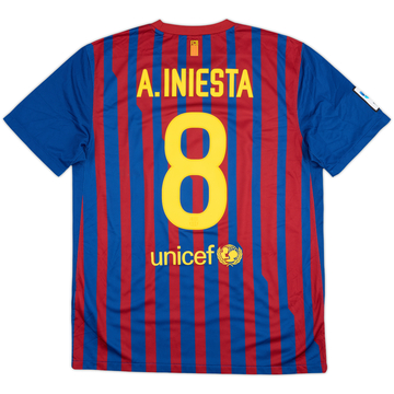 2011-12 Barcelona Home Shirt A.Iniesta #8 - 6/10 - (L)