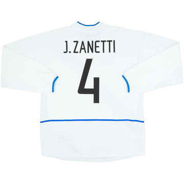 2002-03 Inter Milan Away L/S Shirt J. Zanetti #4 - 4/10 - (XL)