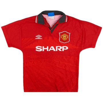 1994-96 Manchester United Home Shirt - 7/10 - (L.Boys)