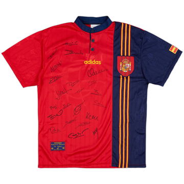 1996-98 Spain 'Squad Signed' Home Shirt - 8/10 - (L)