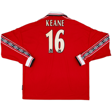 1998-00 Manchester United Home L/S Shirt Keane #16 - 8/10 - (XL)