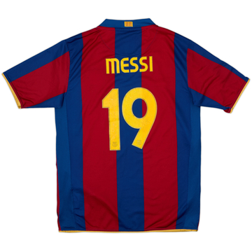 2007-08 Barcelona Home Shirt Messi #19 - 6/10 - (XL.Boys)