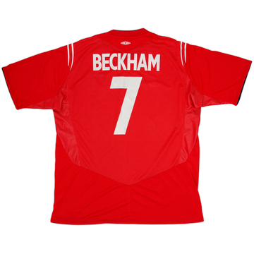 2004-06 England Away Shirt Beckham #7 - 8/10 - (XL)