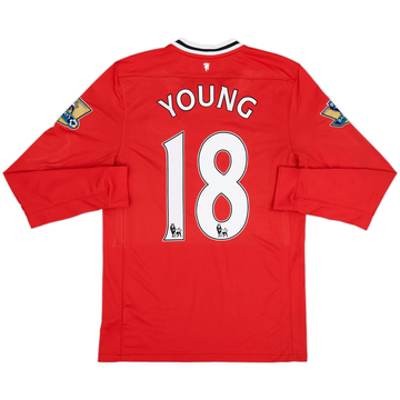 2011-12 Manchester United Home L/S Shirt Young #18 - 8/10 - (M)