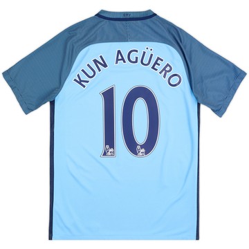 2016-17 Manchester City Home Shirt Kun Aguero #10 - 8/10 - (S)