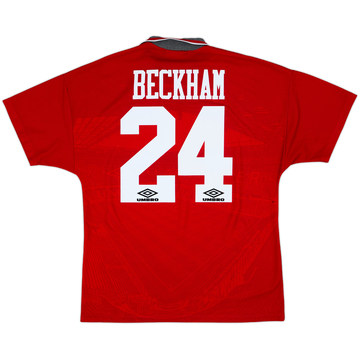 1994-96 Manchester United Home Shirt Beckham #24 - 6/10 - (L)