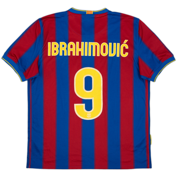 2009-10 Barcelona Home Shirt Ibrahimovic #9 - 8/10 - (L)