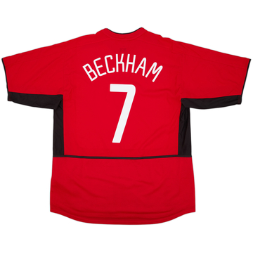 2002-04 Manchester United Home Shirt Beckham #7 - 8/10 - (XL)
