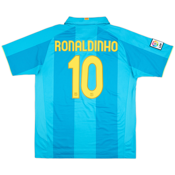 2007-09 Barcelona Away Shirt Ronaldinho #10 - 8/10 - (XL)