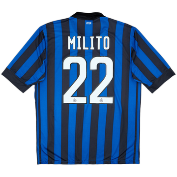 2011-12 Inter Milan Home Shirt Milito #22 - 6/10 - (L)