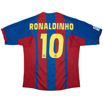 2004-05 Barcelona Home Shirt Ronaldinho #10 - 10/10 - (L)