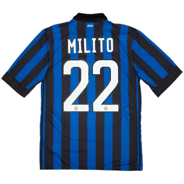 2011-12 Inter Milan Home Shirt Milito #22 - 6/10 - (S)