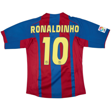 2004-05 Barcelona Home Shirt Ronaldinho #10 - 8/10 - (M)
