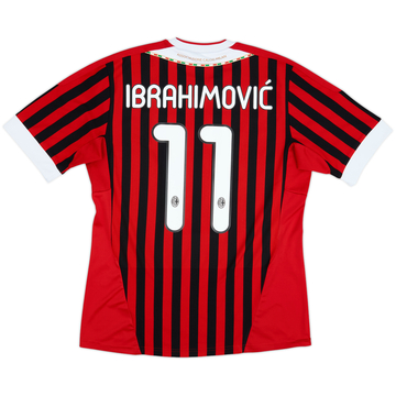 2011-12 AC Milan Home Shirt Ibrahimovic #11 - 8/10 - (M)